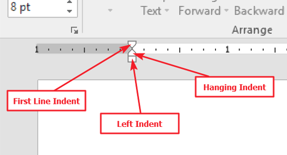 MS Word indentation tool